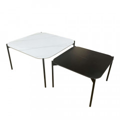 Coffee table ENEJA 2x set white/black gold